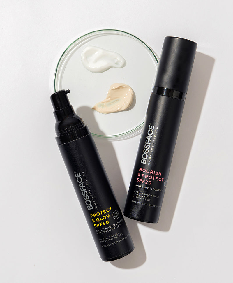bossface black protect and glow bottle