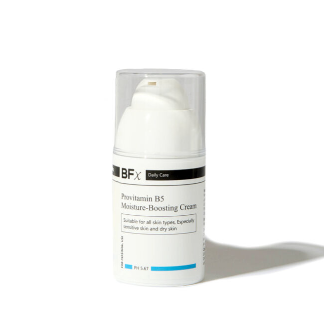 BFx Medi b5 Pro Vitamin Cream in a white bottle with a white background