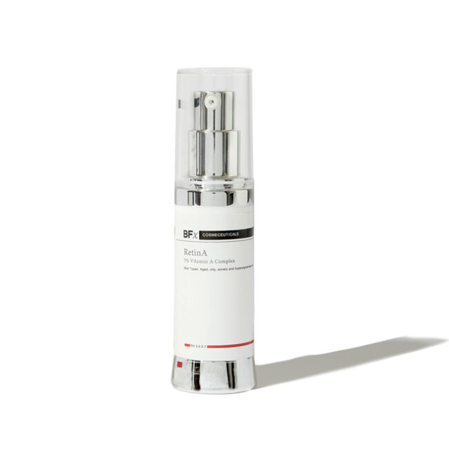 BFx Retina skincare product on white background
