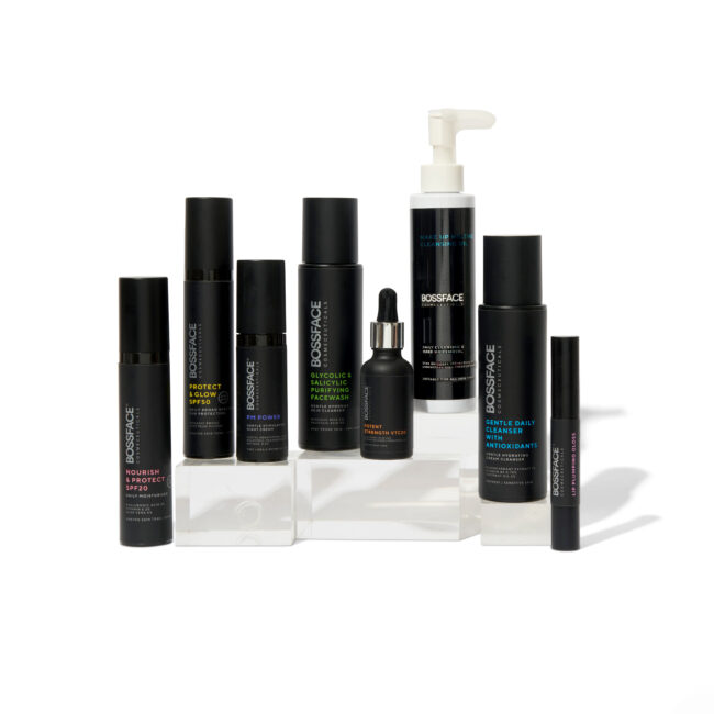 The full bossface skincare range