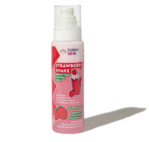 Funny Skin Strawberry Shake bottle white background