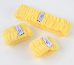 Yellow Funny Skin headband and wrist band set
