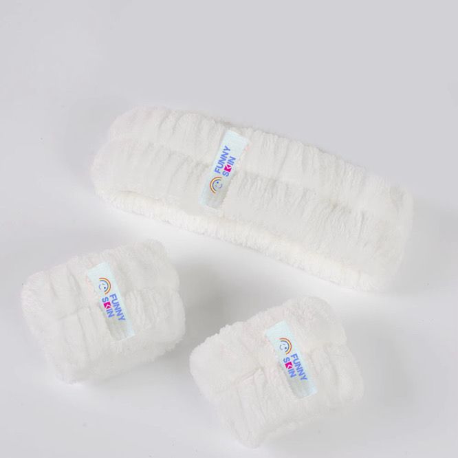 White Glow and Prep White Funny Skin headband and wrist band set